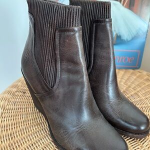 Frye Espresso Leather Ankle Boots
